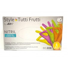 Перчатки STYLE by AMPri нитриловые, цвет Разноцветный / ассорти Tutti Frutti размер/ S 50 пар